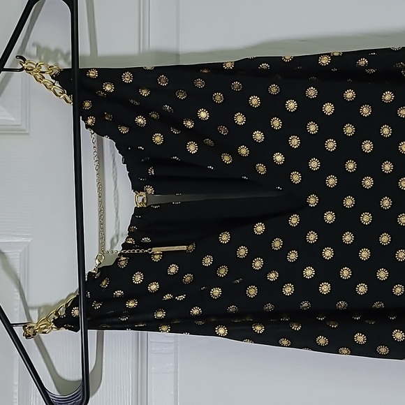 Michael Kors Bergalia Gold Foil Dress PTP Up to 23" - Picture 3 of 6